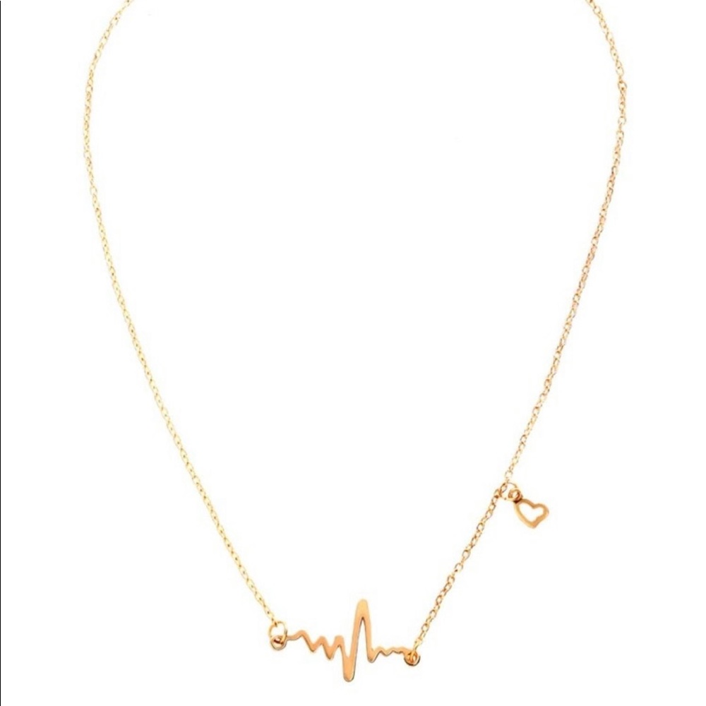 LAST SET SALE Gold EKG Heart Beat Dainty Necklace - Picture 4 of 6